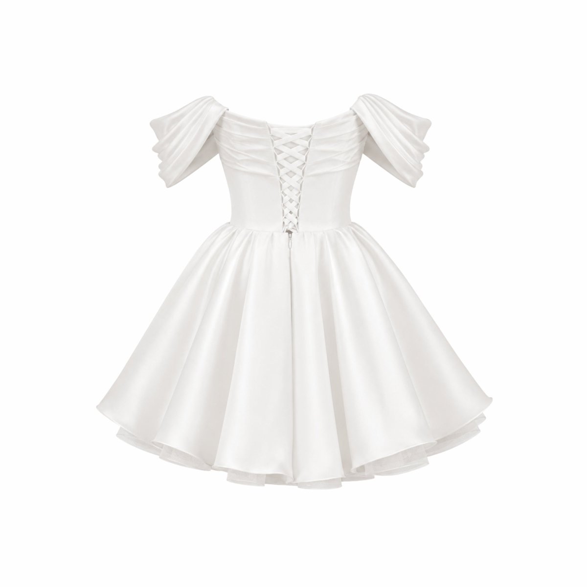 Kort satinklänning med bara axlar för dam-Mini Dress-Fjallbarn