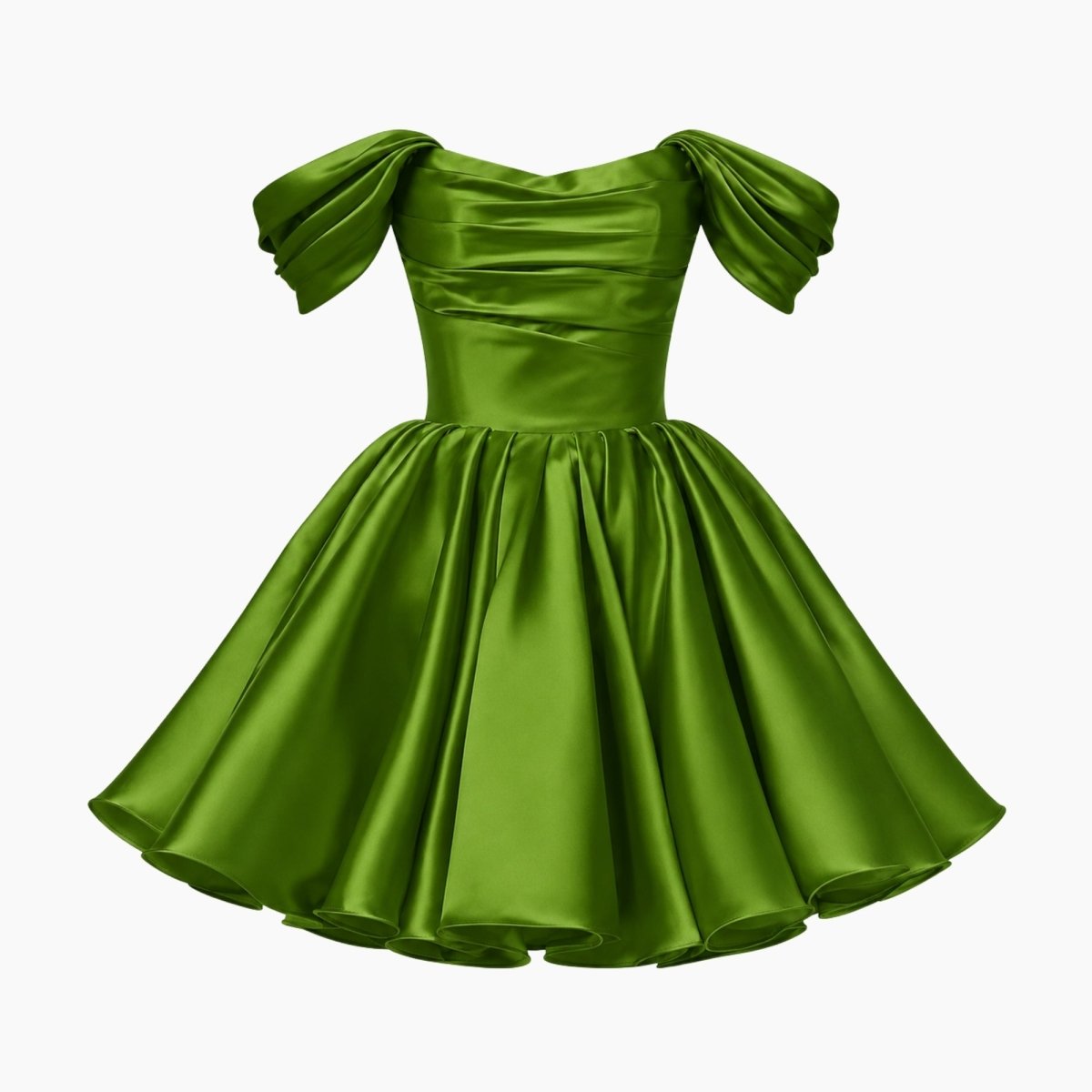 Kort satinklänning med bara axlar för dam-Mini Dress-Fjallbarn