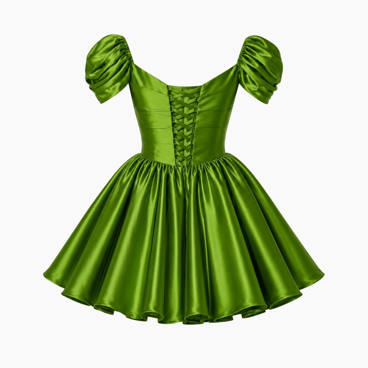 Kort satinklänning med bara axlar för dam-Mini Dress-Fjallbarn
