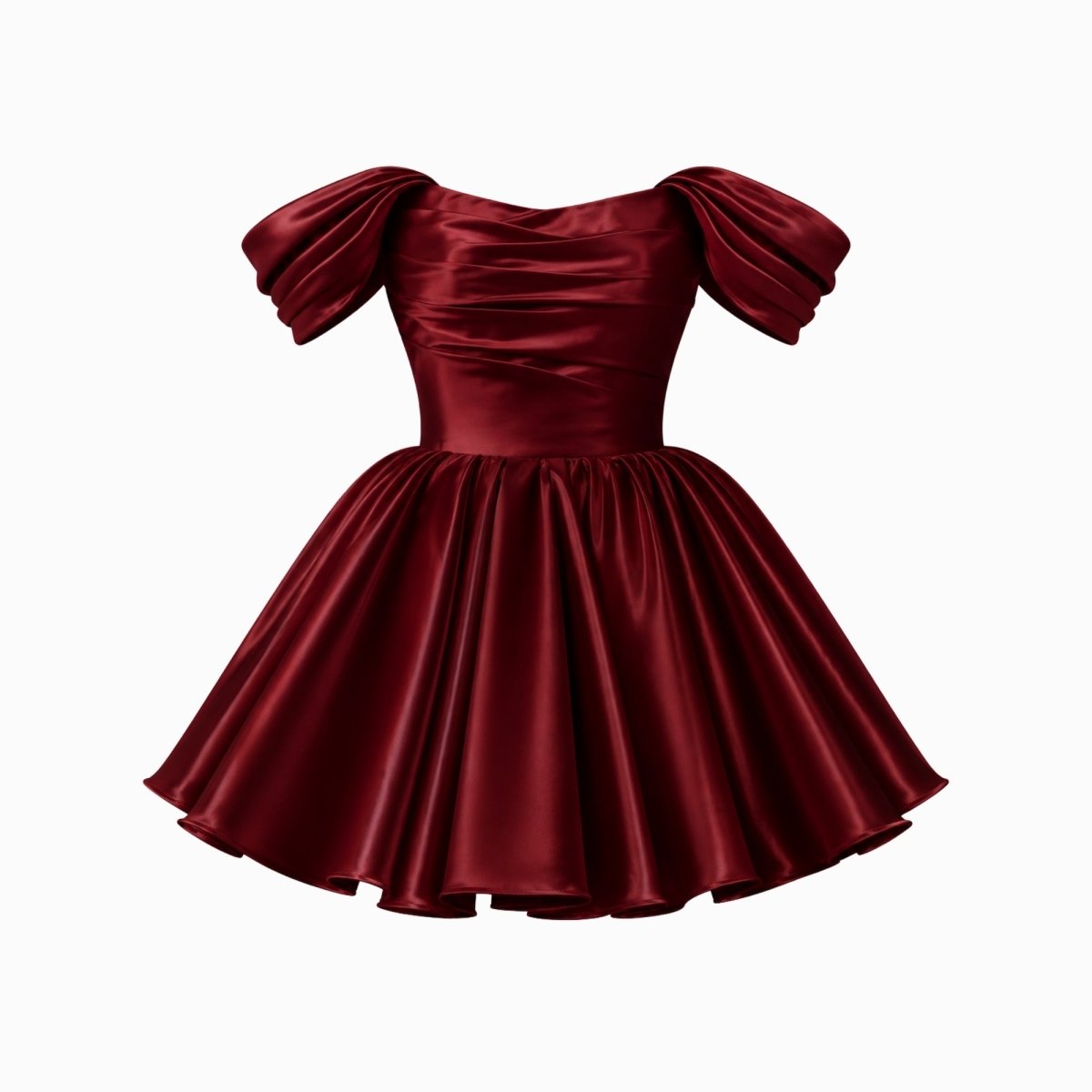 Kort satinklänning med bara axlar för dam-Mini Dress-Fjallbarn