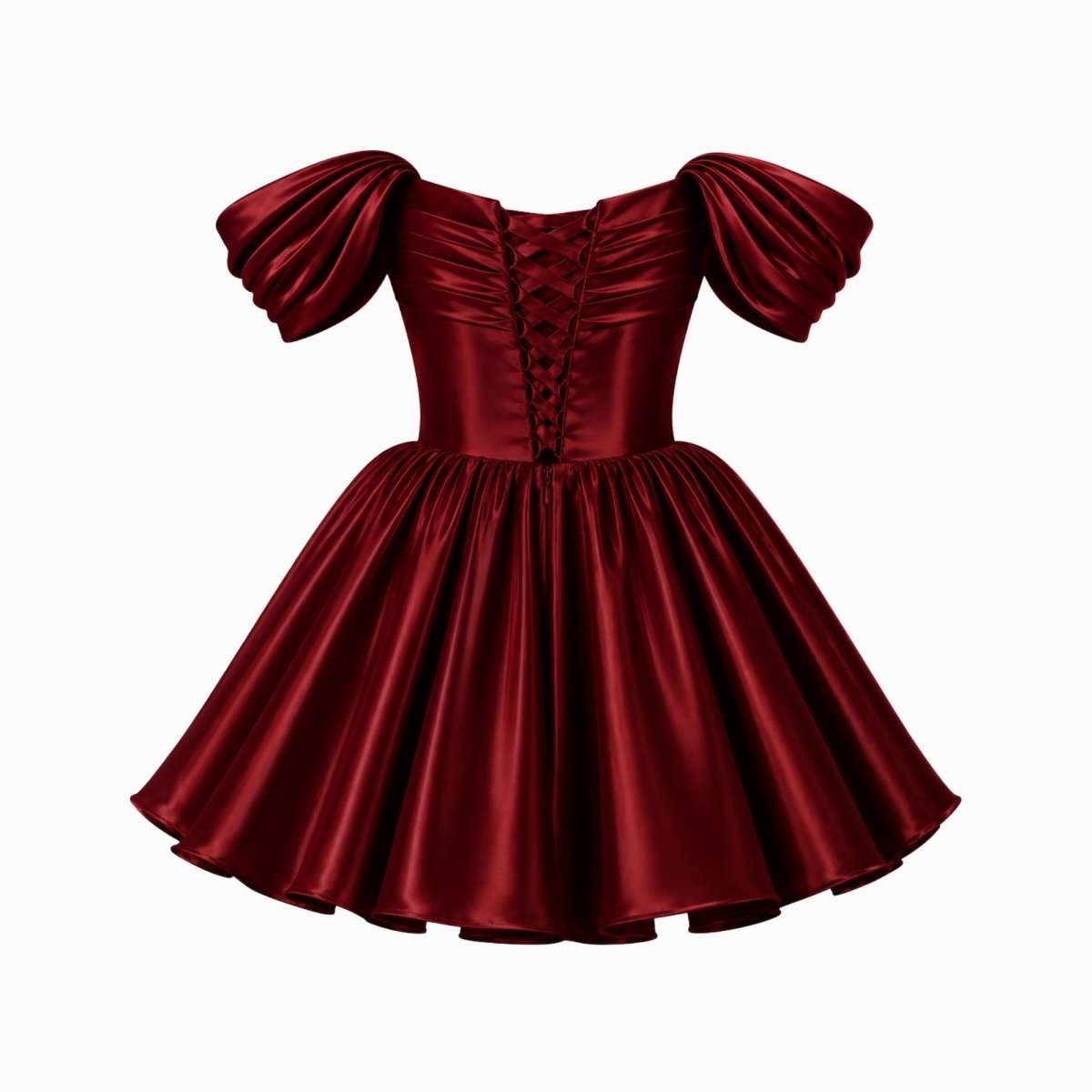 Kort satinklänning med bara axlar för dam-Mini Dress-Fjallbarn