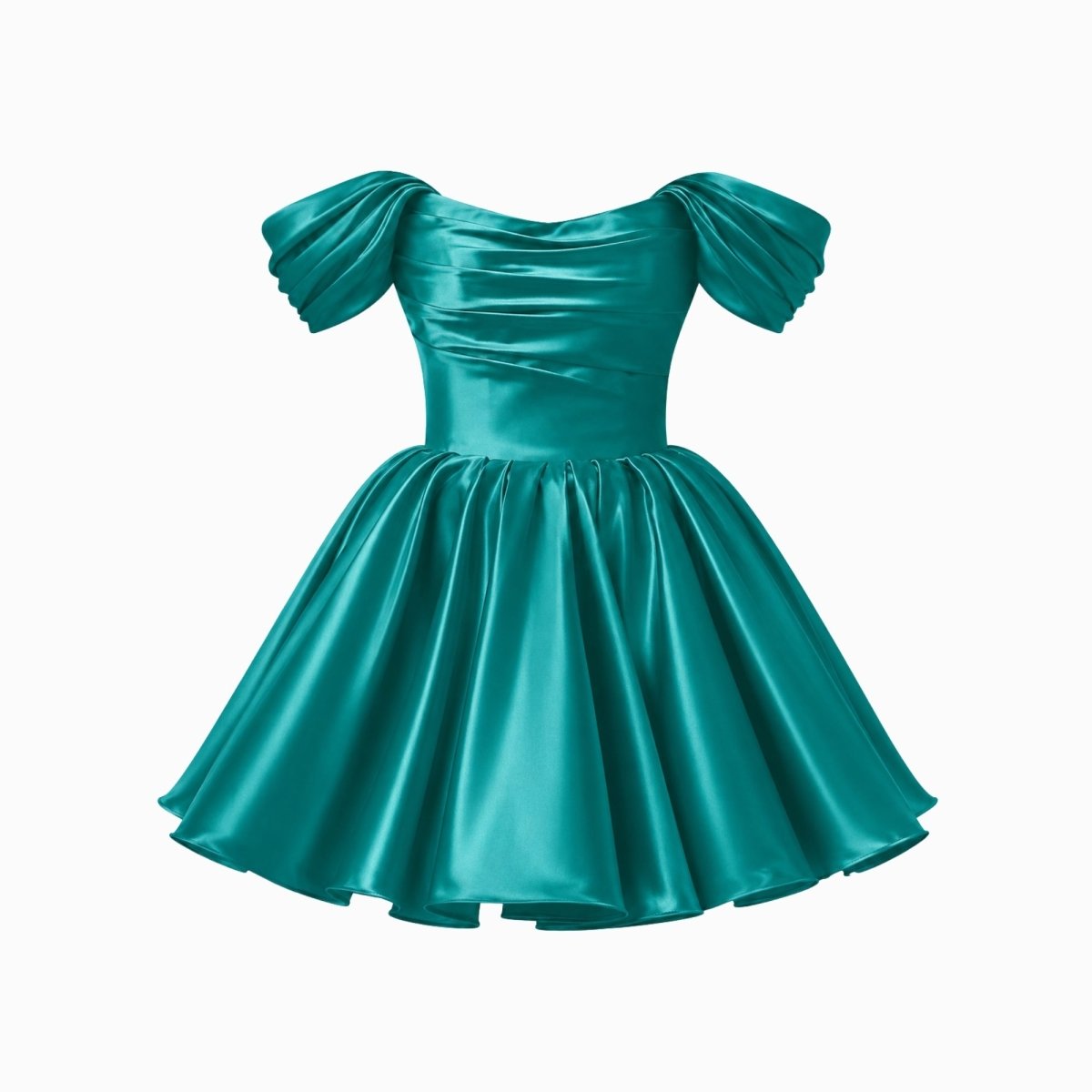 Kort satinklänning med bara axlar för dam-Mini Dress-Fjallbarn