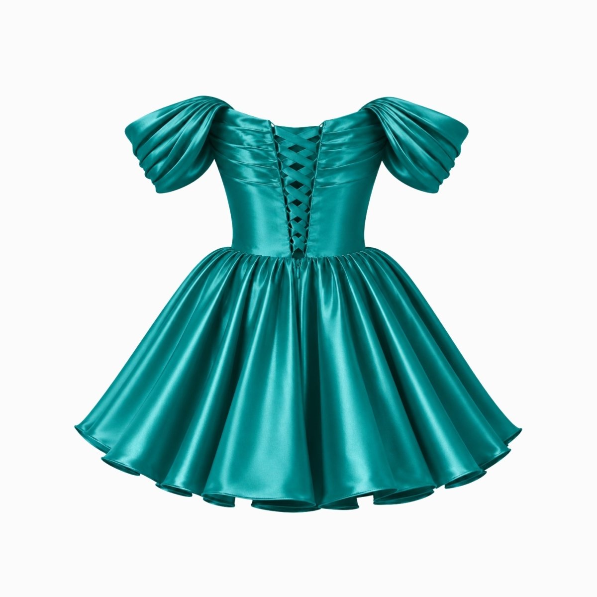 Kort satinklänning med bara axlar för dam-Mini Dress-Fjallbarn