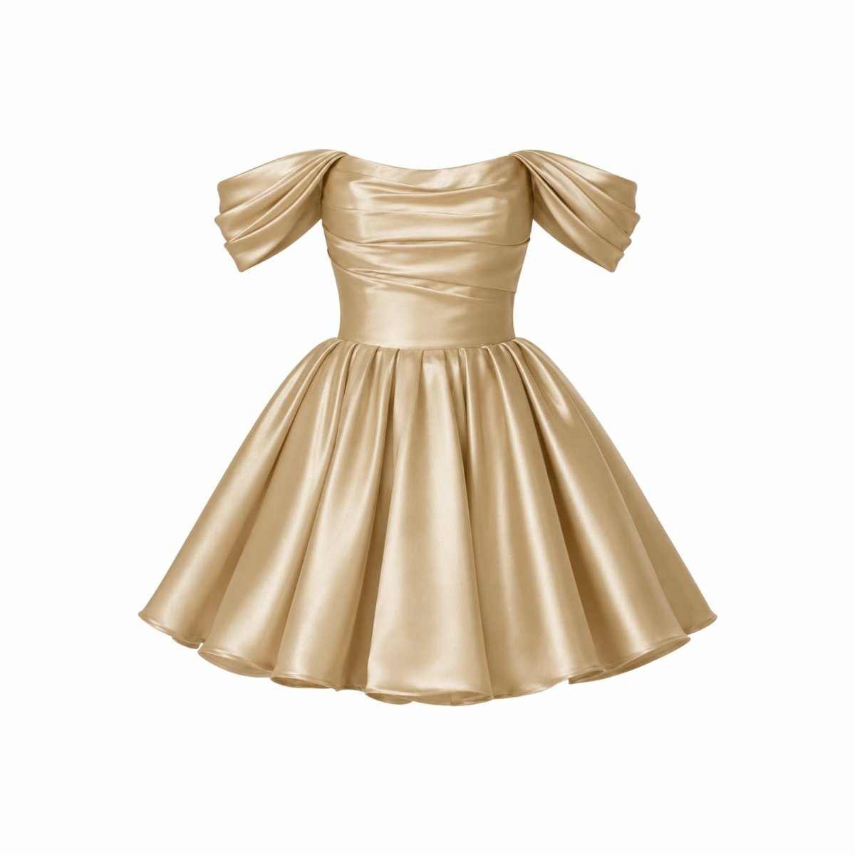Kort satinklänning med bara axlar för dam-Mini Dress-Fjallbarn