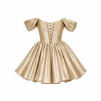 Kort satinklänning med bara axlar för dam-Mini Dress-Fjallbarn