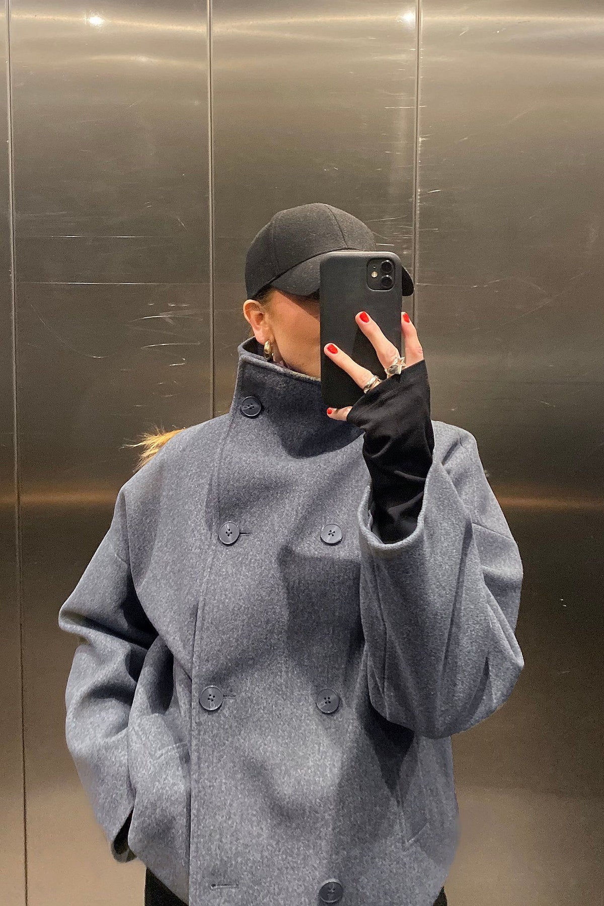 Kort skepparkavaj i ullblandning för dam-Coats for women-Fjallbarn