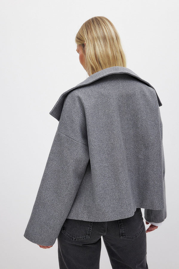 Kort skepparkavaj i ullblandning för dam-Coats for women-Fjallbarn