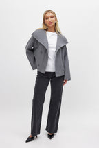 Kort skepparkavaj i ullblandning för dam-Coats for women-Fjallbarn