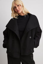 Kort skepparkavaj i ullblandning för dam-Coats for women-Fjallbarn