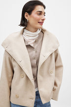 Kort skepparkavaj i ullblandning för dam-Coats for women-Fjallbarn