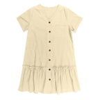 Kort skjortklänning med knappar för dam-Mini Dress-Fjallbarn