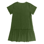 Kort skjortklänning med knappar för dam-Mini Dress-Fjallbarn