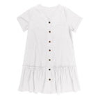 Kort skjortklänning med knappar för dam-Mini Dress-Fjallbarn