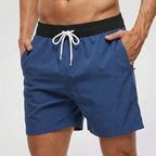 Korta badshorts för herr med kontrasterande midjeband-Swimwear for men-Fjallbarn