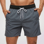Korta badshorts för herr med kontrasterande midjeband-Swimwear for men-Fjallbarn