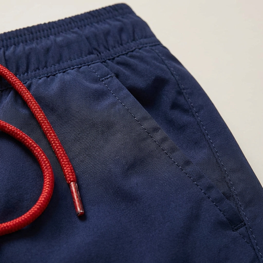 Korta badshorts för herr med kontrasterande midjeband-Swimwear for men-Fjallbarn