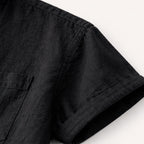 Kortärmad linneskjorta med kinakrage för herr-Shirts for men-Fjallbarn