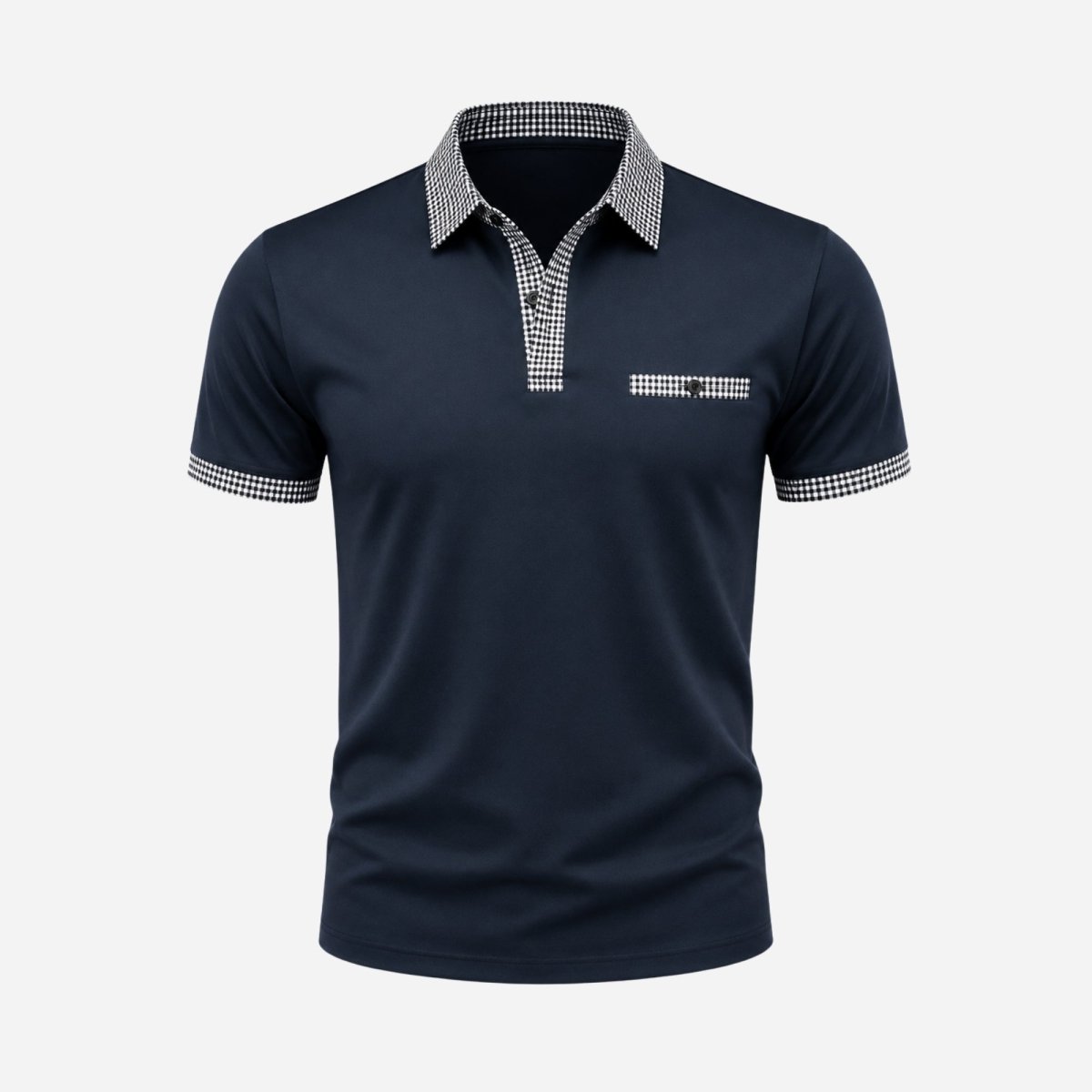 Kortärmad pikétröja för herr med mönstrade detaljer-Shirts for men-Fjallbarn