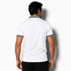 Kortärmad pikétröja för herr med mönstrade detaljer-Shirts for men-Fjallbarn