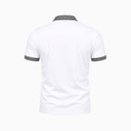 Kortärmad pikétröja för herr med mönstrade detaljer-Shirts for men-Fjallbarn