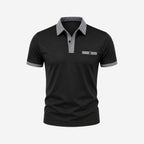 Kortärmad pikétröja för herr med mönstrade detaljer-Shirts for men-Fjallbarn
