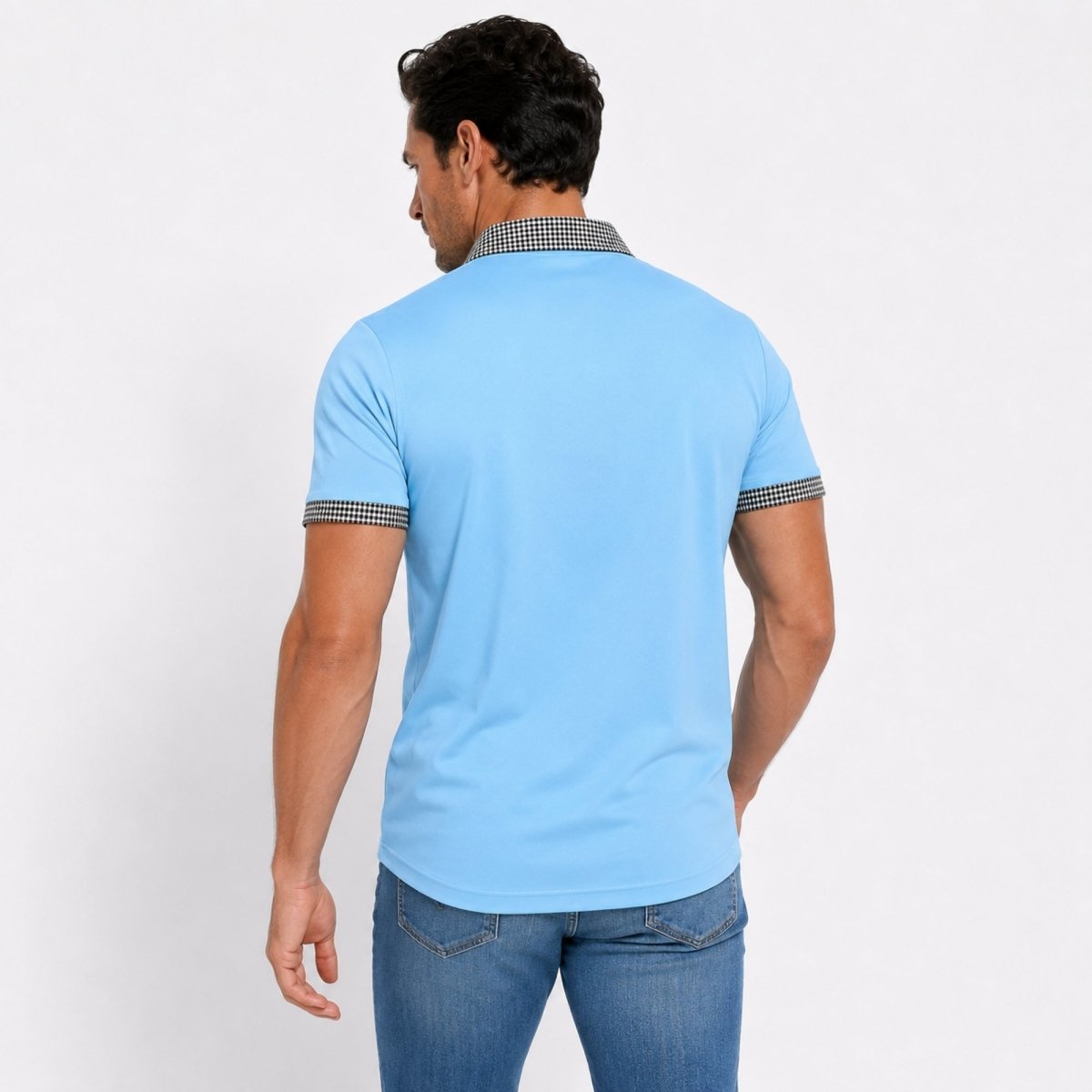 Kortärmad pikétröja för herr med mönstrade detaljer-Shirts for men-Fjallbarn