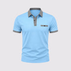 Kortärmad pikétröja för herr med mönstrade detaljer-Shirts for men-Fjallbarn