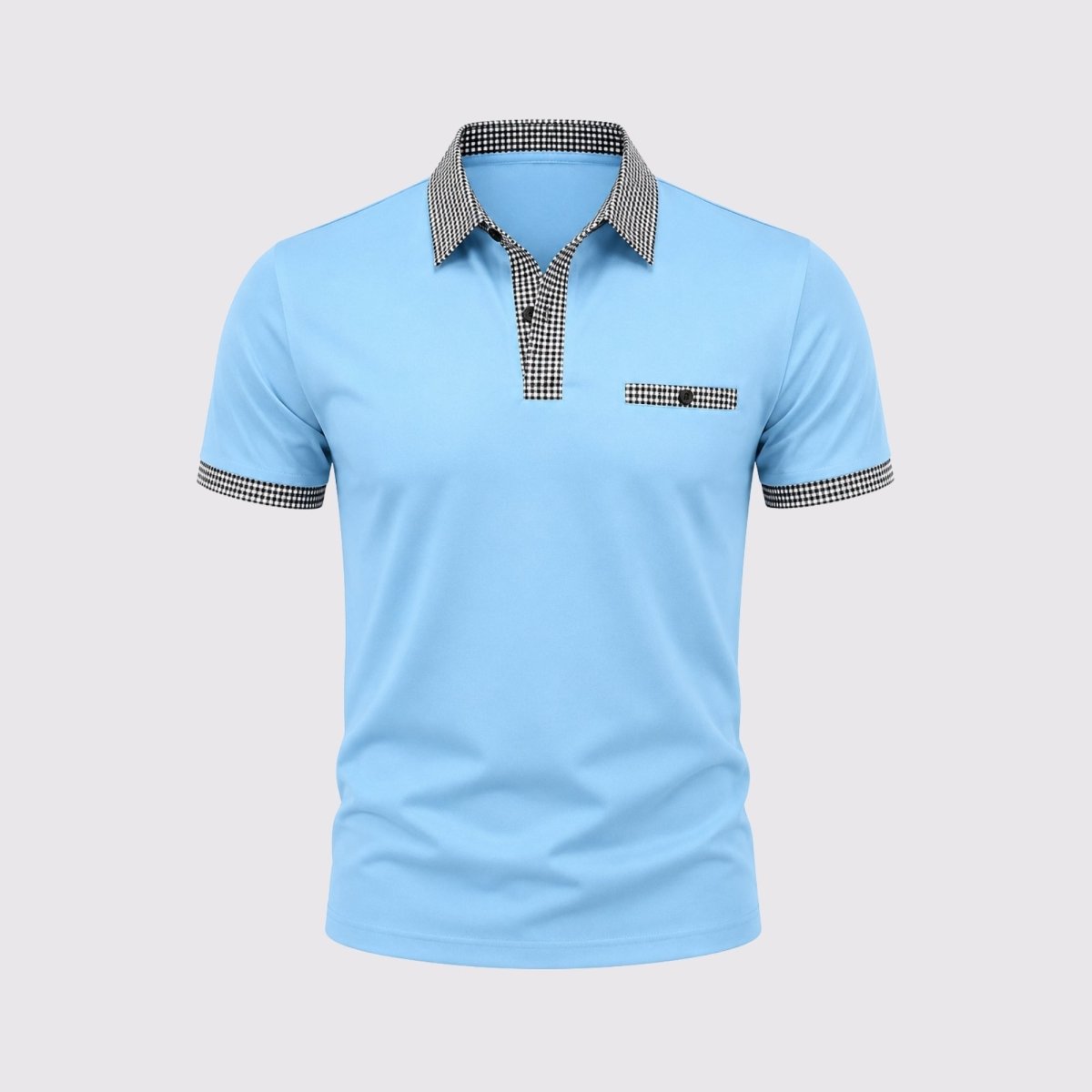 Kortärmad pikétröja för herr med mönstrade detaljer-Shirts for men-Fjallbarn