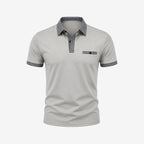 Kortärmad pikétröja för herr med mönstrade detaljer-Shirts for men-Fjallbarn