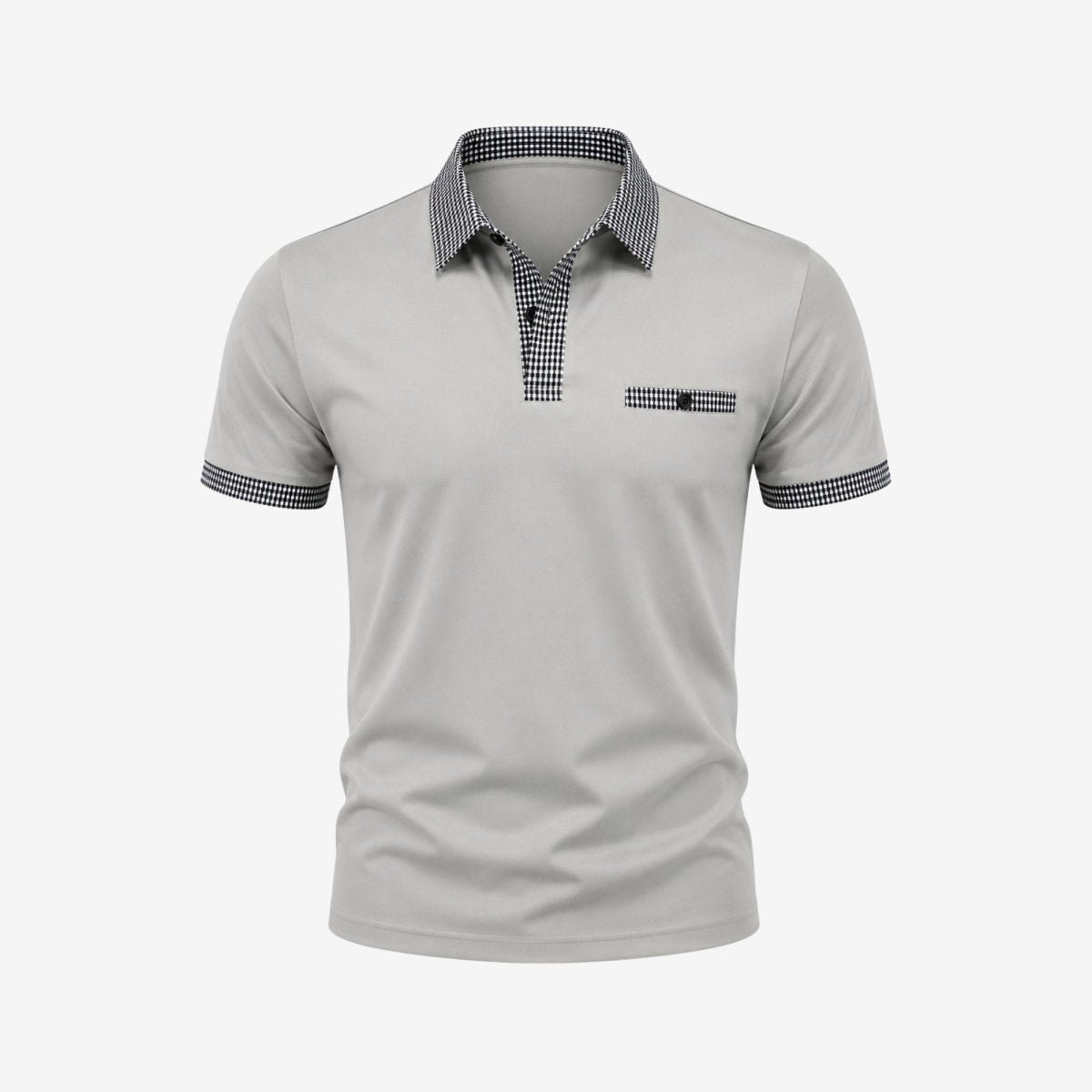 Kortärmad pikétröja för herr med mönstrade detaljer-Shirts for men-Fjallbarn