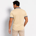 Kortärmad pikétröja för herr med mönstrade detaljer-Shirts for men-Fjallbarn