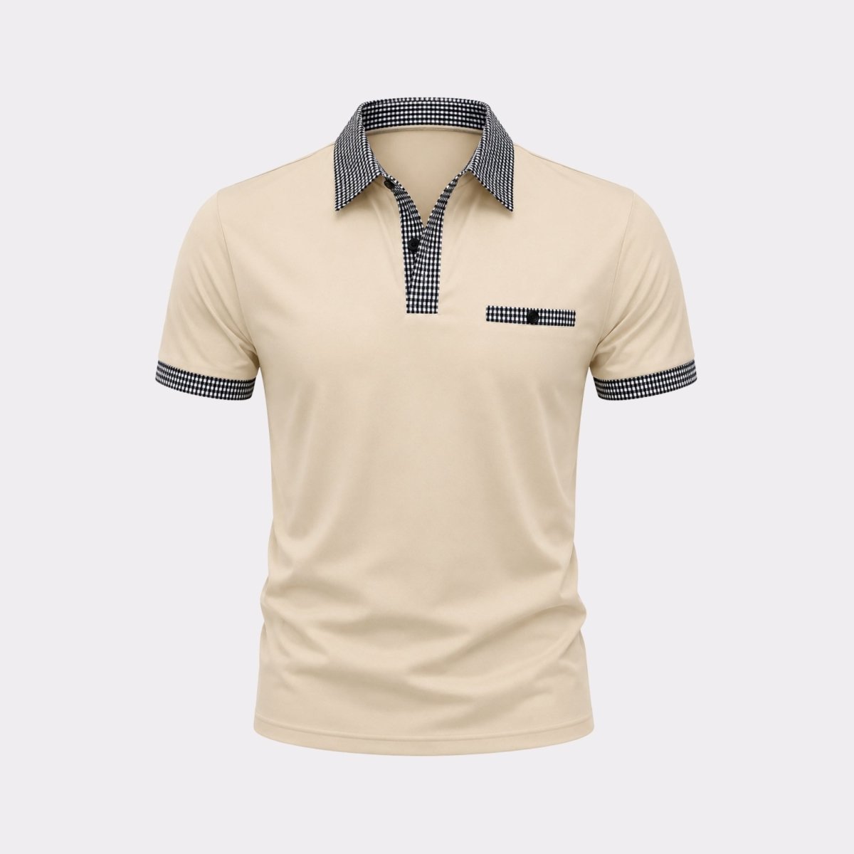 Kortärmad pikétröja för herr med mönstrade detaljer-Shirts for men-Fjallbarn