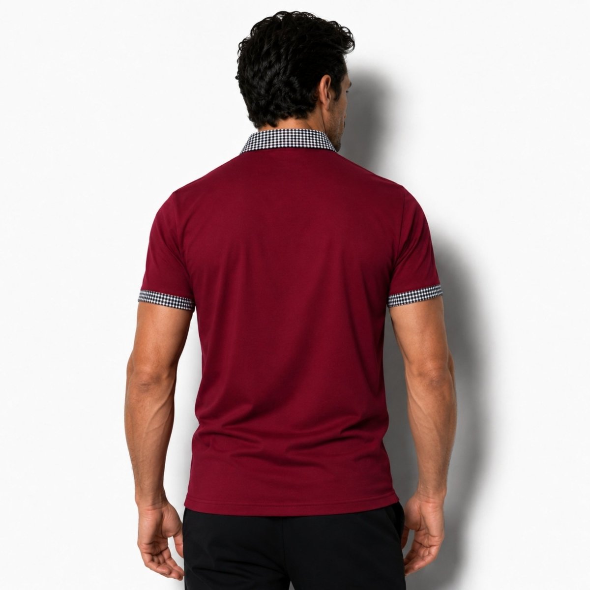 Kortärmad pikétröja för herr med mönstrade detaljer-Shirts for men-Fjallbarn