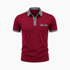 Kortärmad pikétröja för herr med mönstrade detaljer-Shirts for men-Fjallbarn