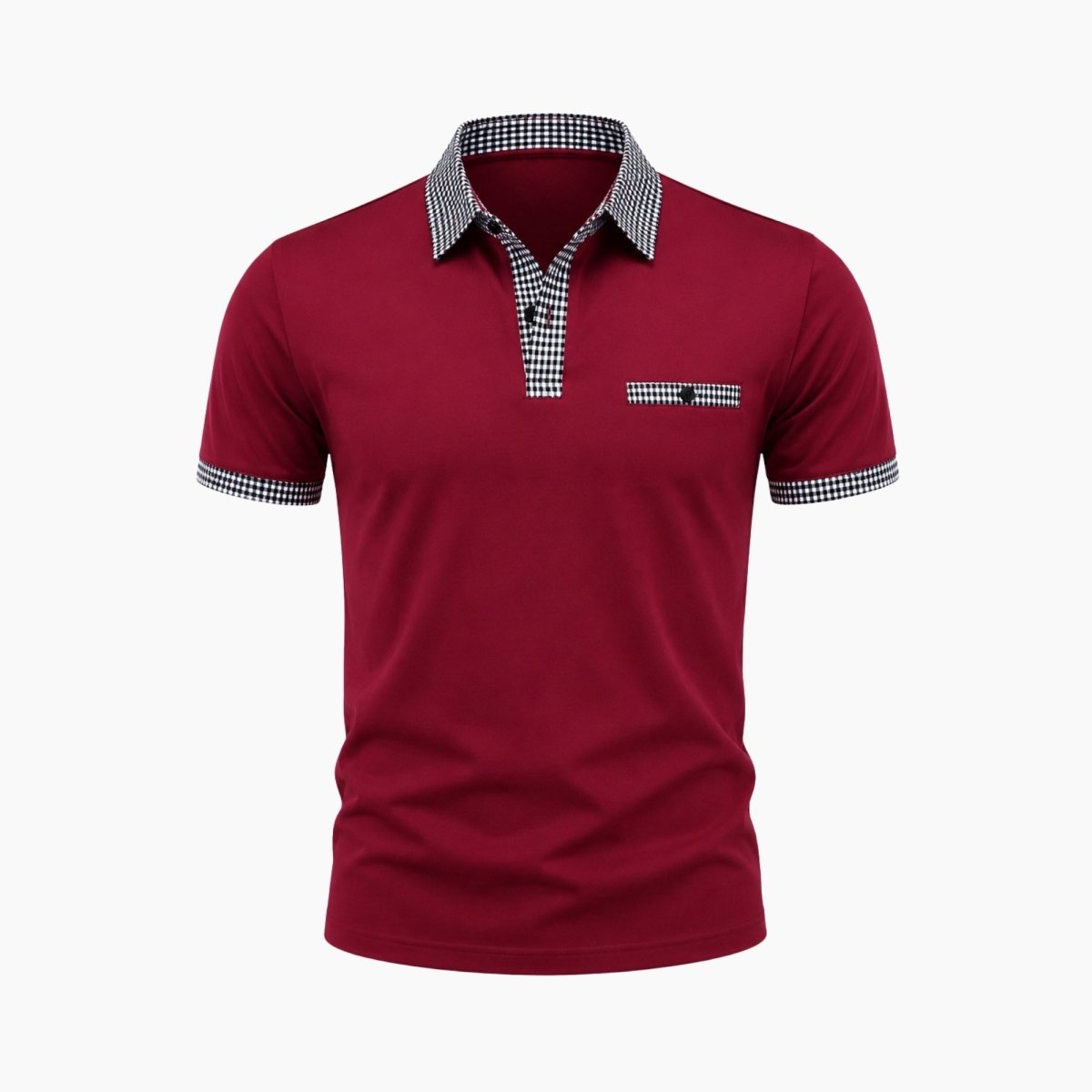 Kortärmad pikétröja för herr med mönstrade detaljer-Shirts for men-Fjallbarn