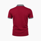 Kortärmad pikétröja för herr med mönstrade detaljer-Shirts for men-Fjallbarn
