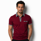 Kortärmad pikétröja för herr med mönstrade detaljer-Shirts for men-Fjallbarn