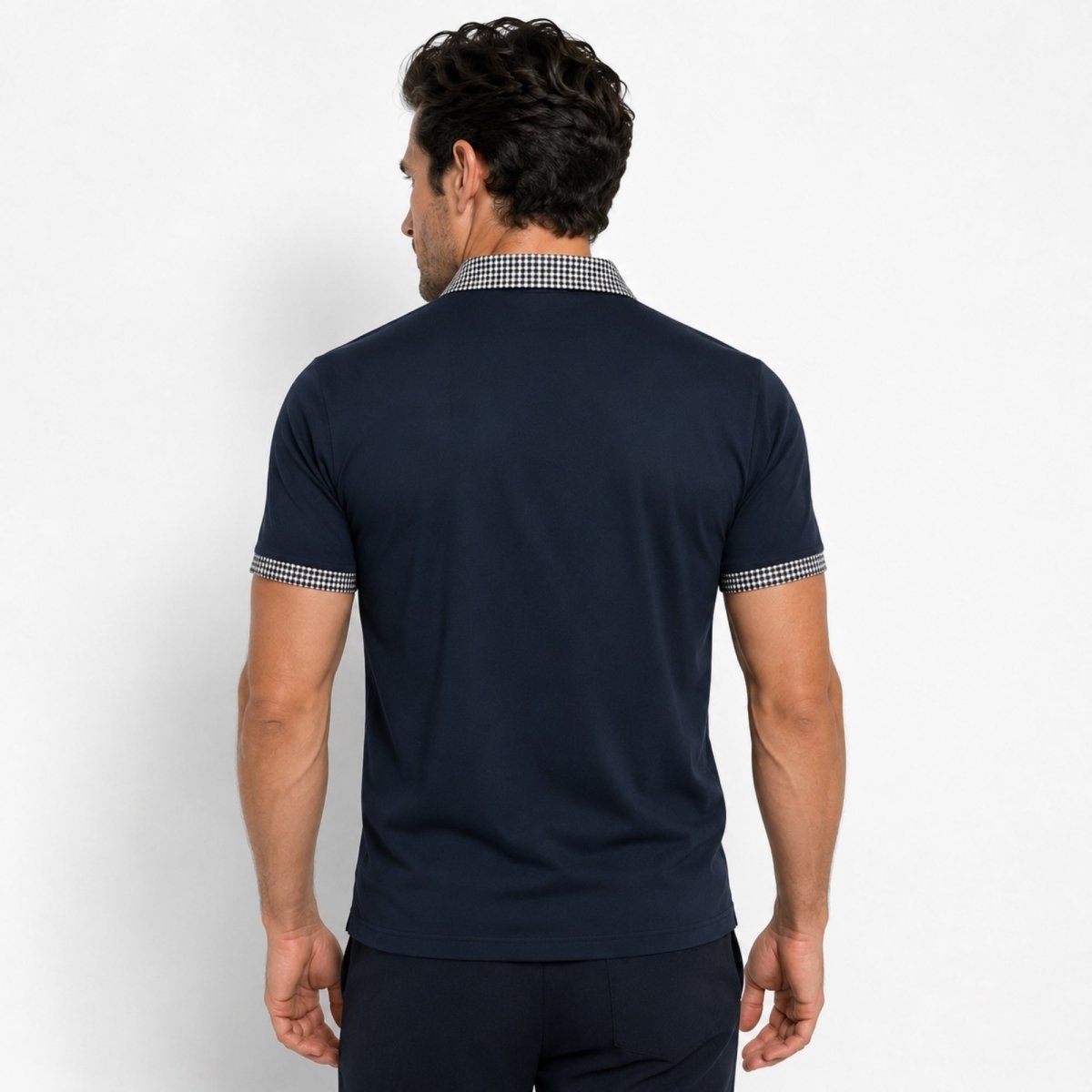 Kortärmad pikétröja för herr med mönstrade detaljer-Shirts for men-Fjallbarn