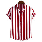 Kortärmad randig skjorta för herr-Shirts for men-Fjallbarn