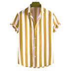Kortärmad randig skjorta för herr-Shirts for men-Fjallbarn