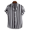 Kortärmad randig skjorta för herr-Shirts for men-Fjallbarn