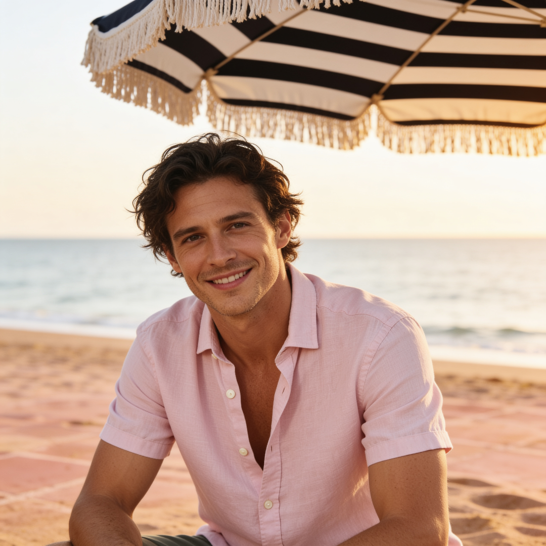 Kortärmad skjorta med knappar för herrar-Shirts for men-Fjallbarn