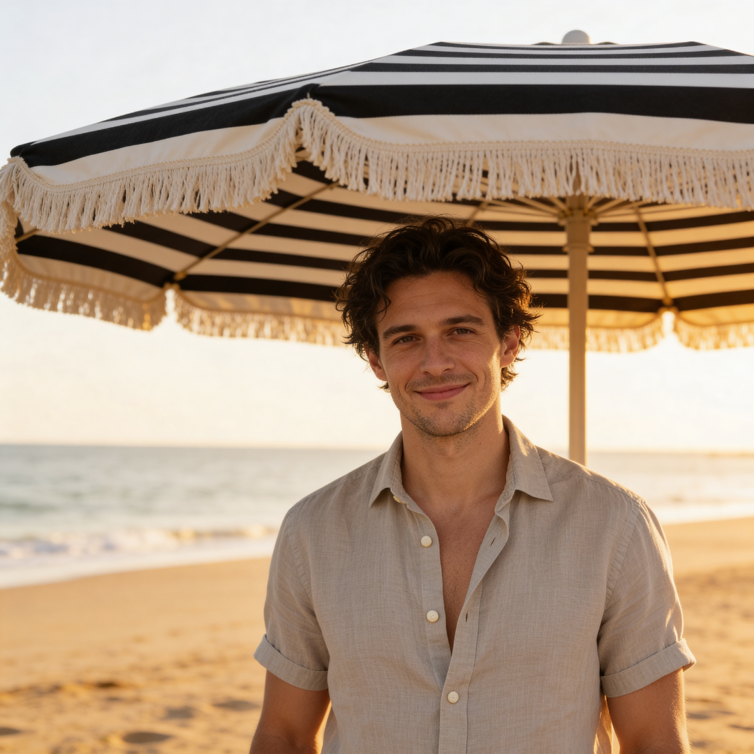 Kortärmad skjorta med knappar för herrar-Shirts for men-Fjallbarn