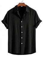 Kortärmad skjorta med knappar för herrar-Shirts for men-Fjallbarn