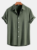 Kortärmad skjorta med knappar för herrar-Shirts for men-Fjallbarn