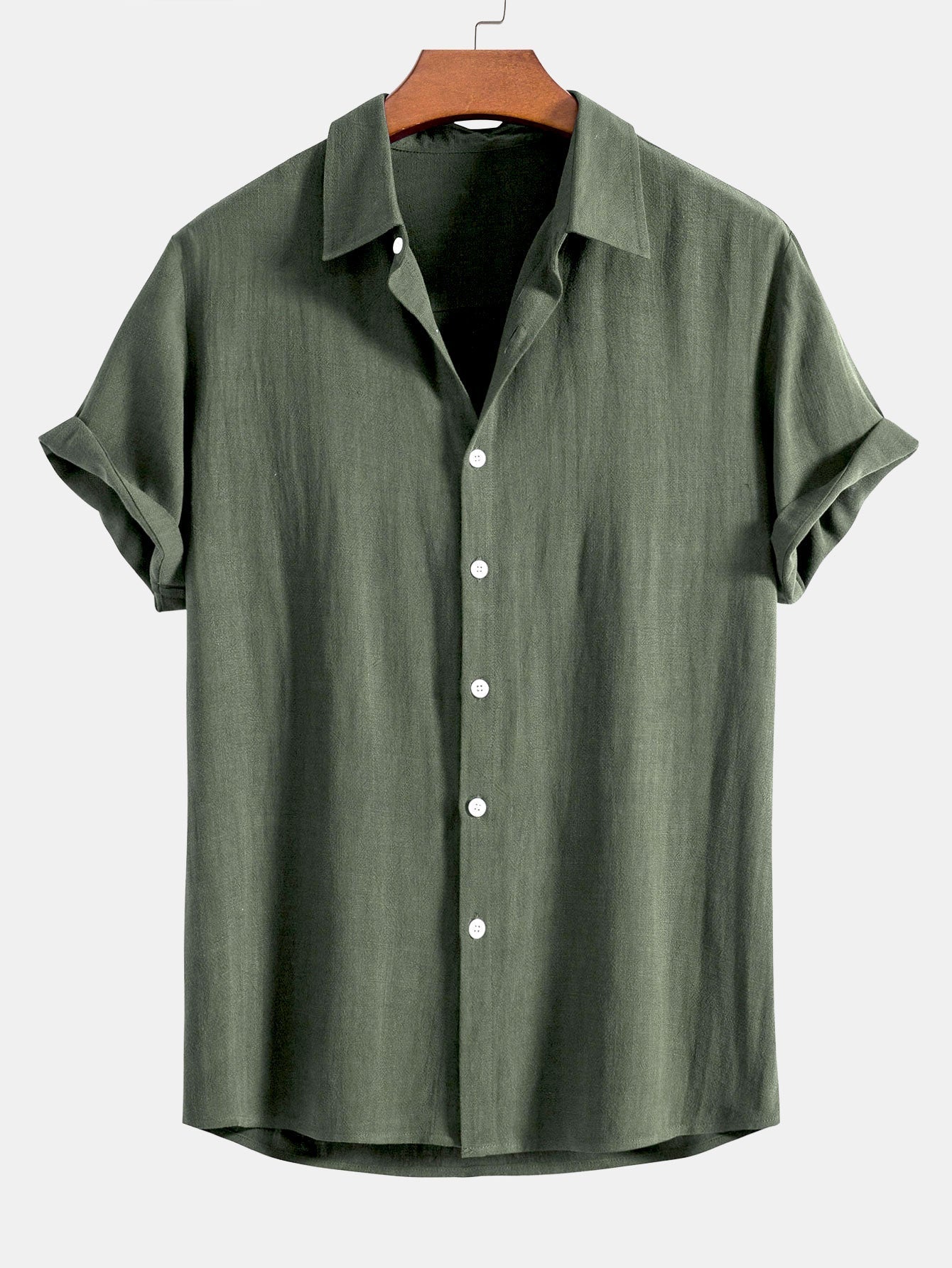 Kortärmad skjorta med knappar för herrar-Shirts for men-Fjallbarn