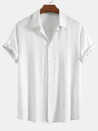 Kortärmad skjorta med knappar för herrar-Shirts for men-Fjallbarn