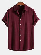 Kortärmad skjorta med knappar för herrar-Shirts for men-Fjallbarn