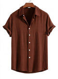 Kortärmad skjorta med knappar för herrar-Shirts for men-Fjallbarn