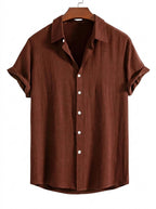 Kortärmad skjorta med knappar för herrar-Shirts for men-Fjallbarn